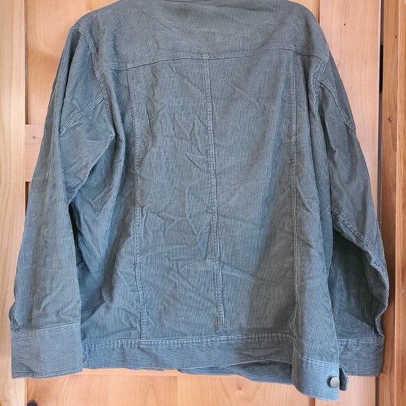 Vintage 90s North Crest 2X Green Corduroy Granola Girl Grunge Jacket Shacket 2XL - Picture 4 of 10